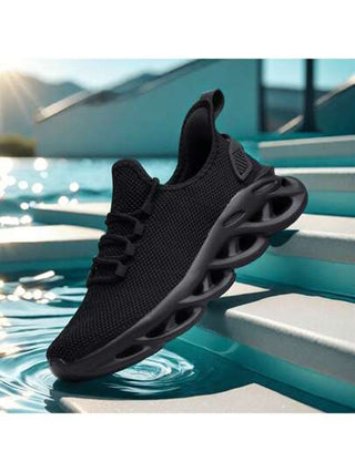 أحذية رياضية تنفس خفيفة جدًا لربيع/صيف 2025، بألوان سوداء للرجال والنساء والأطفال بمقاسات من 28 إلى 48، أحذية كاجوال للاستخدام اليومي والركض والتنزه، مصممة بتصميم عشوائي غير منتظم، من مواد مطاطية مضادة للانزلاق وصلبة وناعمة ومريحة
