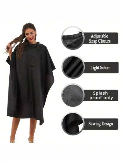 طقم كاب الحلاق الأسود، 2/3/5 قطع - أكوال مقص حلاقة احترافية للصالون مع إغلاق بأزرار - للقص والتلوين، متطورة لمنع التساقط والكهرباء الساكنة لقصات الشعر للكبار، لمصففي الشعر والاستخدام المنزلي