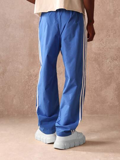 SUMWON بنطلون رياضي أسلوب ريترو مع شريط جانبي، بنطلون تنمية جوجرز للنادي الصيفي، بنطلون طويل مرتاح بخصر مطاطي، ملابس رياضية مع تصميم شريط جانبي