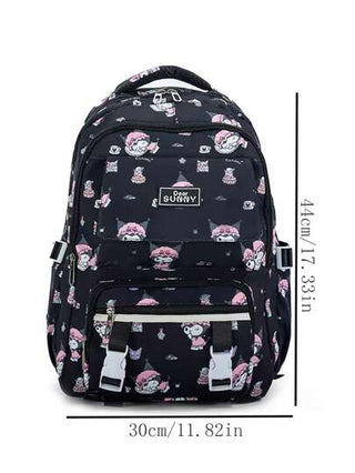 أحذية أوكسفورد حريمي Sanrio حقيبة ظهر صغيرة ومتوسطة الحجم بجيبين بتصميم بسيط وجميل ل- هيلو كيتي وكورومي، حقيبة طالب ذات سعة كبيرة، تقلل الضغط النفسي، مناسبة للمدرسة الثانوية