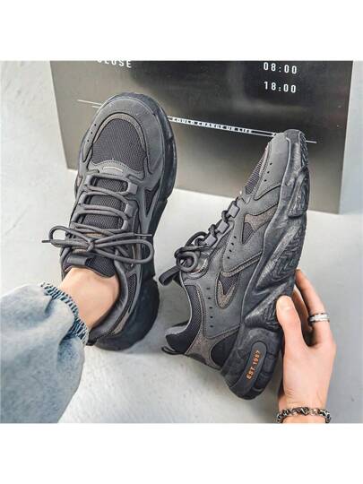 أحذية رياضية كاجوال متنوعة للرجال للربيع، أحذية رياضية ضخمة وبأسلوب رياضي