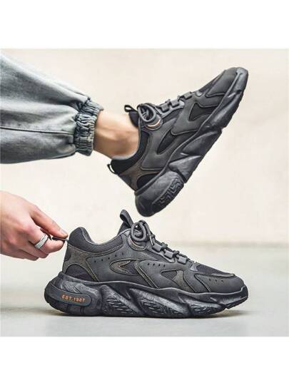 أحذية رياضية كاجوال متنوعة للرجال للربيع، أحذية رياضية ضخمة وبأسلوب رياضي