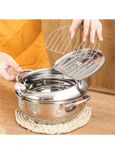 قطعة واحدة مقلاة السمسم العميقة، مقلاة منزلية صغيرة، مقلاة غاز عميقة ذات درجة حرارة قابلة للتحكم مصنوعة من الفولاذ المقاوم للصدأ واقتصادية في الوقود