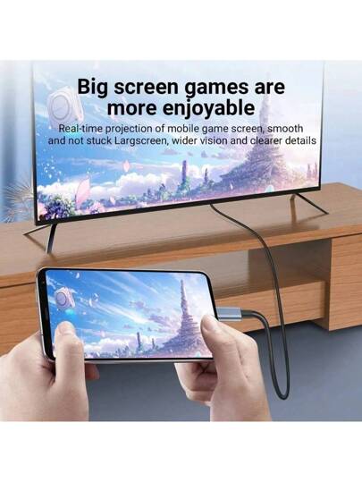 محول من USB C إلى HDTV 4K 60 هرتز ، كابل نوع C ، محول كابل HDTV متوافق مع هواتف آيفون 15 و 14 و TV و Air iPad و أجهزة الكمبيوتر المحمولة بلون أسود ، 30 هرتز