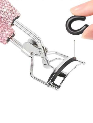 قرصان مرن مزين بالراين والسيراميك قطعة واحدة، أداة تجعيد الرموش عالية الجودة ومحمولة