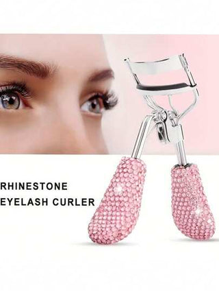 قرصان مرن مزين بالراين والسيراميك قطعة واحدة، أداة تجعيد الرموش عالية الجودة ومحمولة