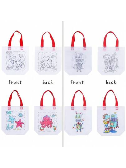 20 حقيبة DIY للرسم الحر، حقيبة تلوين قابلة لإعادة الاستخدام بنقش حيوان، حقيبة تسوق صغيرة غير منسوجة، لوازم حزب الأعمال اليدوية، أعياد الميلاد، عيد الميلاد، رأس السنة، عيد الربيع والكرنفال، مواد تغليف وتخزين الهدايا