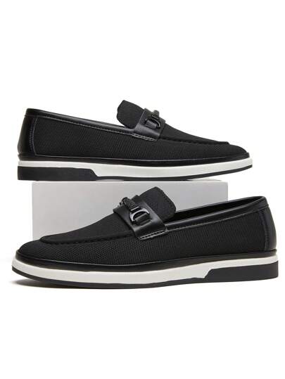 DESAI زوج من الحذاء المسبك اللطيف والمريح للرجال، حذاء كاجوال مريح للتنقل والعمل، حذاء موكاسين من قماش شبكي