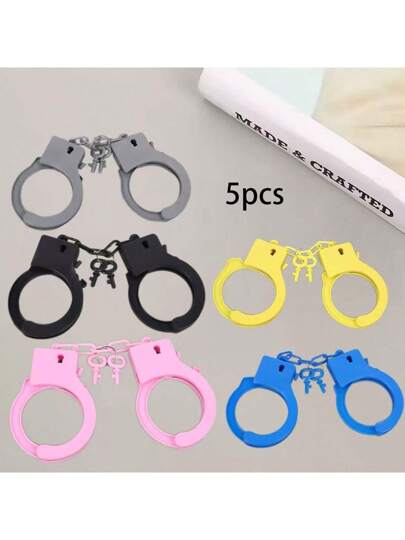 1 قطعة طقم أصفاد يدوية من مادة الراتنج متعددة الألوان - مناسبة جداً للمرح في الهواء الطلق، مثيرة للاهتمام ولا تحتاج إلى طاقة، لعبة أجواء حفلة الكرنفال