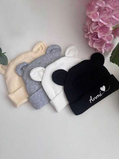 قبعة صغيرة مخصصة لحديثي الولادة تحمل اسم الطفل،يمكن استخدامها يومياً للأطفال البنات والأولاد،مقاومة للخدش ودافئة،تناسب كل المواسم،مطبوعة بطباعة اسم/شعار شخصي، هدية مثالية للأطفال، هدايا تشمل البيبي شاور،متعددة الاستخدامات،زخرفية،أحرف، أنيقة، حديثة، ملونة،