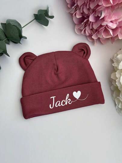 قبعة صغيرة مخصصة لحديثي الولادة تحمل اسم الطفل،يمكن استخدامها يومياً للأطفال البنات والأولاد،مقاومة للخدش ودافئة،تناسب كل المواسم،مطبوعة بطباعة اسم/شعار شخصي، هدية مثالية للأطفال، هدايا تشمل البيبي شاور،متعددة الاستخدامات،زخرفية،أحرف، أنيقة، حديثة، ملونة،