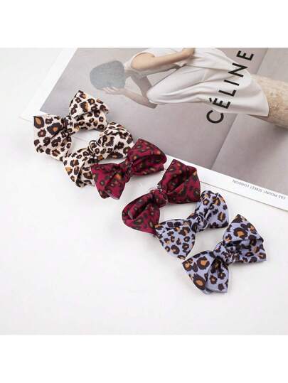 زوج جديد من أحذية موضة الفهد الكلاسيكية القوس، أحذية زهرة، أحذية مشبك، اكسسوارات زخرفية ملائمة للصنادل والأحذية ذات الكعب العالي والأحذية الألمانية التدريبية والأحذية الكاجوال، خامات مجوهرات DIY مصنوعة يدويًا بدون مشابك