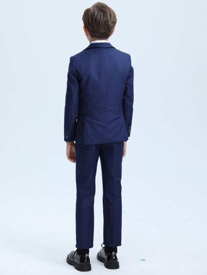 بنطلونات لأولاد المراهقين لارتداء الزي المدرسي الرسمي سهل الأمام، لحفلات الزفاف، اللون الأزرق الكحلي بمقاسات من 4 إلى 16