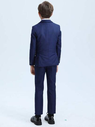 بنطلونات لأولاد المراهقين لارتداء الزي المدرسي الرسمي سهل الأمام، لحفلات الزفاف، اللون الأزرق الكحلي بمقاسات من 4 إلى 16