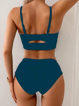 SHEIN Swim 2 مجموعة ملابس سباحة للنساء بألوان زاهية للربيع، مقاسات كبيرة، مرنة وعصرية