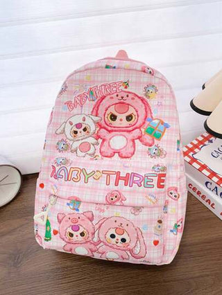 حقيبة ظهر يابانية كرتونية جديدة قطعة واحدة، بتصميم سهل وكاجوال، مزودة بسحاب وأشرطة كتف قابلة للتعديل. مناسبة للمدرسة والسفر. يمكن أن تستوعب بسهولة احتياجات اليوم. هي عنصر متعدد الاستخدامات وموضة مفضلة. مناسبة لجميع الأنماط والمناسبات، وتتميز بقوة التكيف