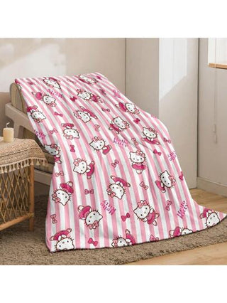 Sanrio بطانية مطبوعة رقمية من الفلانيل بنمط سانريو هيلو كيتي قطعة واحدة، ناعمة ودافئة مناسبة للسفر والأريكة والسرير وديكور المنزل، هدية مثالية لأعياد الميلاد أو المناسبات، مناسبة لجميع المواسم