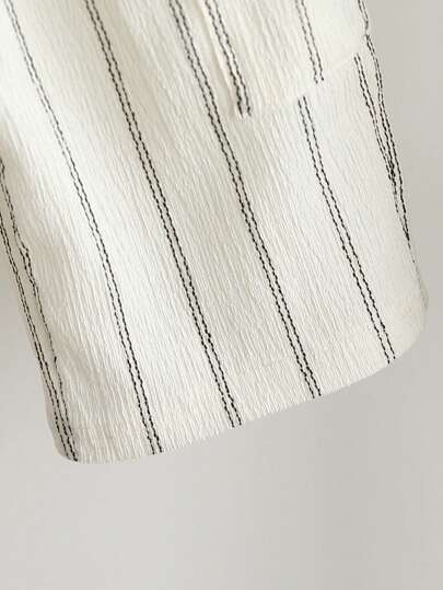 SHEIN Vintaside Kids بنطلون سروال رضيع للأولاد الرضع، بخطوط عريضة، مريح وواسع، مناسب للأنشطة اليومية للطفل والألعاب الخارجية وارتداء العطلات