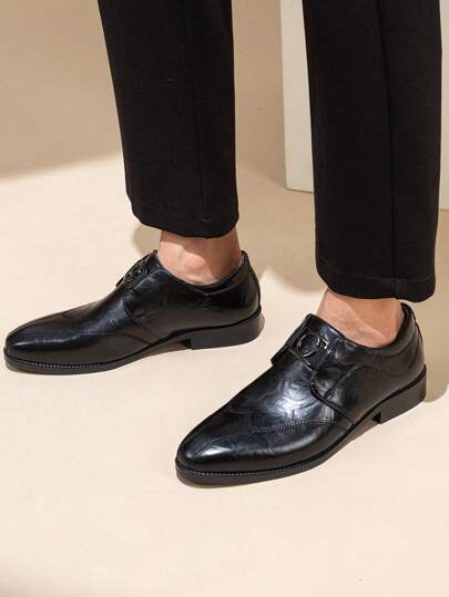 Mioeert أحذية رجالية عصرية للارتداء البيزنس ، مزينة بتصميم حرفي ، مناسبة للتنقل والحفلات والمكتب والمنزل