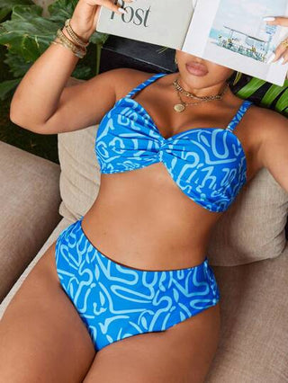 Swim Vcay مجموعة بكيني منقط عشوائي مكونة من 2 قطعة بحجم كبير للنساء: ملابس علوية أنبوبي قابل للفصل والبركة في موسم الأعياد الصيفية والعطلات