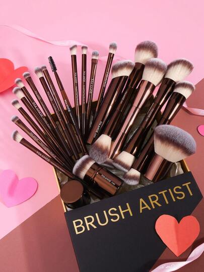 MAANGE مجموعة فرش المكياج الاحترافية 20 قطعة في صندوق هدية بماكياج الأساس فرشاة البودرة الحرة فرشاة الخدود فرشاة الظل فرشاة الرموش فرشاة الهالو فرشاة التحديد فرشاة الكونسيلر فرشاة الحواجب فرشاة الشفاه فرشاة التلوين أدوات مكياج مجموعة فرش مكياج للسفر...