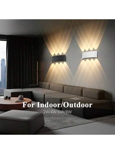 CANMEIJIA 1 جهاز إضاءة حائطي بمرآة محدبة بإضاءة LED من 4/6/8/10 مصابيح، إضاءة جدارية محمية من الماء الجوانب، إنارة جدارية حديثة إسكندنافية، متاحة للاستخدام الداخلي والخارجي، إضاءة ألوان (أبيض/محايد/دافئ/RGB) لعيد الميلاد، الحديقة، الشرفة، الشرفة،...