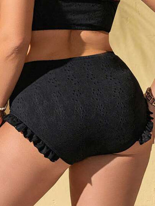 Swim Mod بيكيني سوداء من قطعة واحدة مع لوحة شبكية، ملابس سباحة كاجوال أنيقة للسيدات بتصميم بسيط مناسبة للعطلات