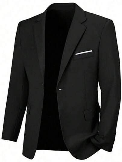 بليزر رسمي كاجوال أحادي اللون للرجال، طراز أعمال مناسب للموائد الرسمية والارتداء اليومي قطعة واحدة