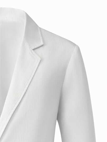 Manfinity Homme بدلة ذات لون أحادي وطيات بسيطة مزدوجة الصدر للرجال