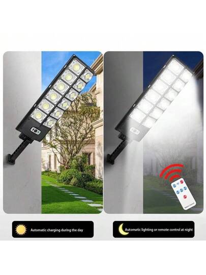 مصباح كامل متكامل بطاقة شمسية مع حساس حركة، مقاوم للماء ورعد وريح، إنارة للحدائق والخارجية، تشغيل/إيقاف تلقائي