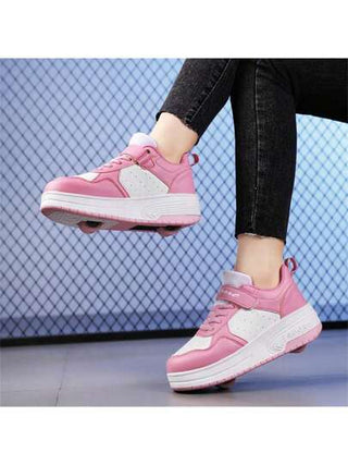 أحذية رياضية برولر ذات عجلتين مريحة وقابلة للتنفس للمراهقين والطلاب والكبار، أحذية تزلج رياضية للخارج، للرجال والنساء