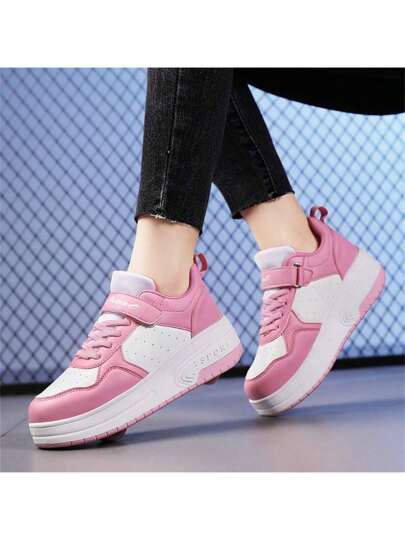 أحذية رياضية برولر ذات عجلتين مريحة وقابلة للتنفس للمراهقين والطلاب والكبار، أحذية تزلج رياضية للخارج، للرجال والنساء