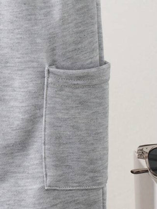 بنطلون سراويل رياضة فضفاضة بألوان سادة للأطفال الصغار، بتصميم رياضي مريح للصيف