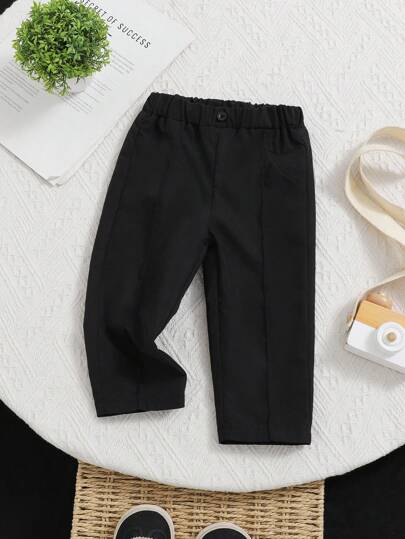 بنطلون أطفال رضع الملابس العادية ذو لون واحد مصنوع من نسيج مفكوك بخصر مرن مناسب للارتداء الخارجي في فصول الربيع والصيف والخريف