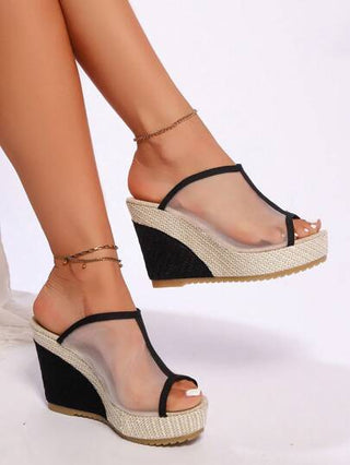 صندل إبزيم بنقشة اللؤلؤ الاصطناعي فاخر وعصري للمرأة الحجم الكبير، صندل خفيف الوزن بتصميم عصري بوهيمي ملون من الفلين للخارج، صندل أنيق بكعب مرتفع أبيض اللون