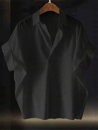 Franclia قميص نسائي بتصميم فرنسي راقي، أكمام خفيفة على شكل خفاش، ياقة واسعة، لون أسود