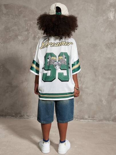 Coolane تيشيرتات رقبة على شكل حرف V من ملابس الشارع لفصلي الربيع والصيف للفتيان المراهقين