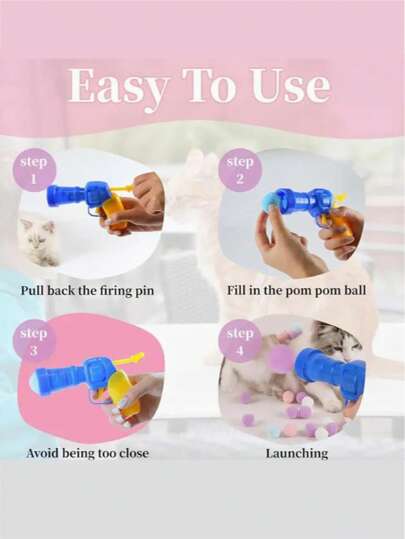 طقم لعبة قطة قابل للإطلاق والتفاعل- يتضمن قاذف لعبة و20/50/100 كرة من النوع البالون،هذه اللعبة المصممة للقطط للاستخدام في الأماكن المغلقة، تشجع القطط على المطاردة والنقض والتمارين الرياضية، وتعزز الحب والثقة بين أصحابها والحيوانات الأليفة المخلوفة من خلال