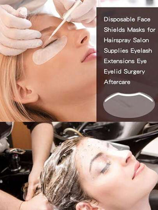 30 قطعة/50 قطعة/100 قطعة من الدروع الوجهية الشفافة البلاستيكية القابلة لإعادة الاستخدام والنظيفة للحماية خلال قص الشعر والمكياج والوشم وتطبيق البخاخ، مناسبة للعناية بالجفون وفنانو المكياج وصالونات التجميل، دروع للوجه مريحة وآمنة للعمليات التجميلية