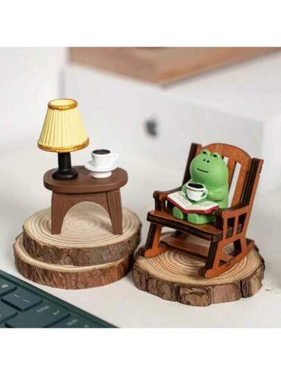 مجموعة ديكور قطة كاواييقارئة صحيفة مرسومة باليد على فرع ، زخرفة طاولة مريحة ومهدئة ، زخرفة منزلية جميلة للنوم والمكتب والمعيشة ، هدية زن إبداعية لعيد ميلاد الأصدقاء ، زخرفة حيوانات خيالية