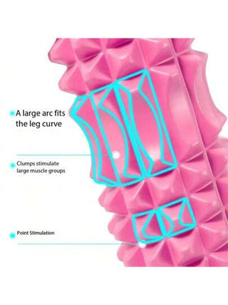 قطعة واحدة ، بكرة رغوية قمرية من EVA لاسترخاء العضلات ، عجلة دحرجة بأسنان الذئب للتدليك ، معدات لياقة بدنية مساعدة ، عمود يوجا مجوف الحجم: 11.5 بوصة