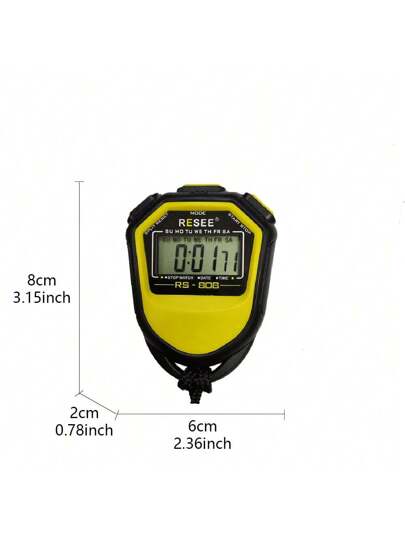 ساعة إيقاف متعددة الوظائف إلكترونية رياضية مع شاشة رقمية كبيرة تعرض التاريخ والوقت والإنذار، ذاكرة قناتين مزدوجة، مناسبة للركض والسباحة والكرة والسلة واللياقة البدنية والتدريب الرياضي والحكام