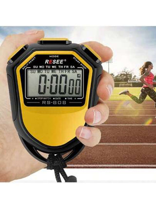 ساعة إيقاف متعددة الوظائف إلكترونية رياضية مع شاشة رقمية كبيرة تعرض التاريخ والوقت والإنذار، ذاكرة قناتين مزدوجة، مناسبة للركض والسباحة والكرة والسلة واللياقة البدنية والتدريب الرياضي والحكام