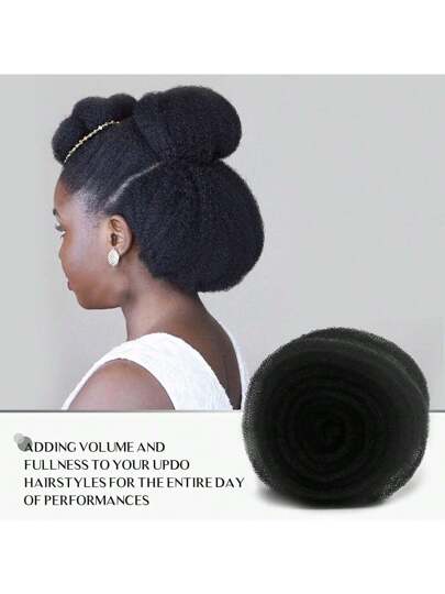 إكسسوارات الشعر من النايلون بلون بني داكن ذو لون أحادي، مناسبة للتسريحات المرفوعة، الحشو الشعري، الدونات الشعرية، تموجات حجم الشعر، إضافة سماكة للشعر - مناسبة لجميع الفصول