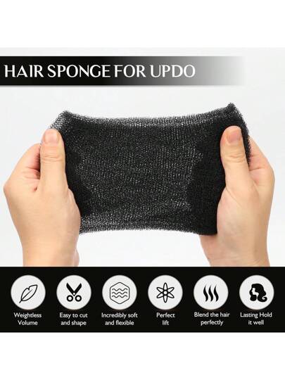 إكسسوارات الشعر من النايلون بلون بني داكن ذو لون أحادي، مناسبة للتسريحات المرفوعة، الحشو الشعري، الدونات الشعرية، تموجات حجم الشعر، إضافة سماكة للشعر - مناسبة لجميع الفصول