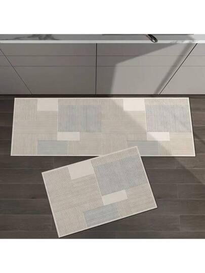 1 قطعة سجادة منطقة هندسية، سجادة غرفة المعيشة ذات اللون القشدي البسيطة، سجادة غرفة النوم، بساط مدخل، سجادة مطبخ، بساط حمام، سجادة مكتب منزلي