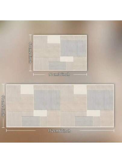 1 قطعة سجادة منطقة هندسية، سجادة غرفة المعيشة ذات اللون القشدي البسيطة، سجادة غرفة النوم، بساط مدخل، سجادة مطبخ، بساط حمام، سجادة مكتب منزلي