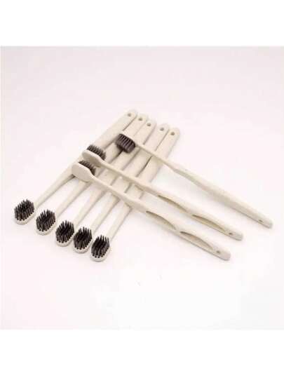 20 حبة/عبوة فرشاة أسنان يدوية مؤقتة بشعيرات متوسطة اللين، فرشاة أسنان نايلون معبأة بشكل فردي، مناسبة للسفر والفنادق، العناية بالفم للبالغين