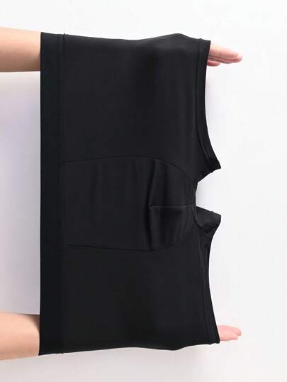 طقم من 4 قطع سروال داخلي للرجال من الحرير الثلجي، شورتات ملابس داخلية وملابس نوم للرجال بألوان سادة، شورتات سروال داخلي للرجال