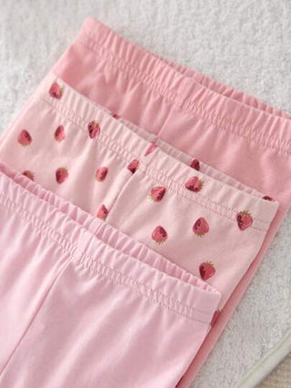 SHEIN 6 قطعة/طقم لملابس الطفل الرضيع البنات الكرتونية الحلوة بطبعة الفراولة مع طوق مطرز أكمام قصيرة وبنطلون، بدلة بيجامة مريحة وكاجوال